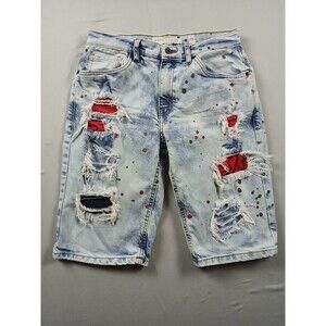 Evolution In Design Kids Denim Shorts Size 20 XXL Paint Splatter Bermuda